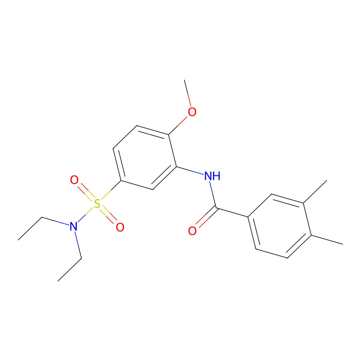 N-[5-(diethylsulfamoyl)-2-methoxyphenyl]-3,4-dimethylbenzamide molecular structure, CAS 433234-14-1