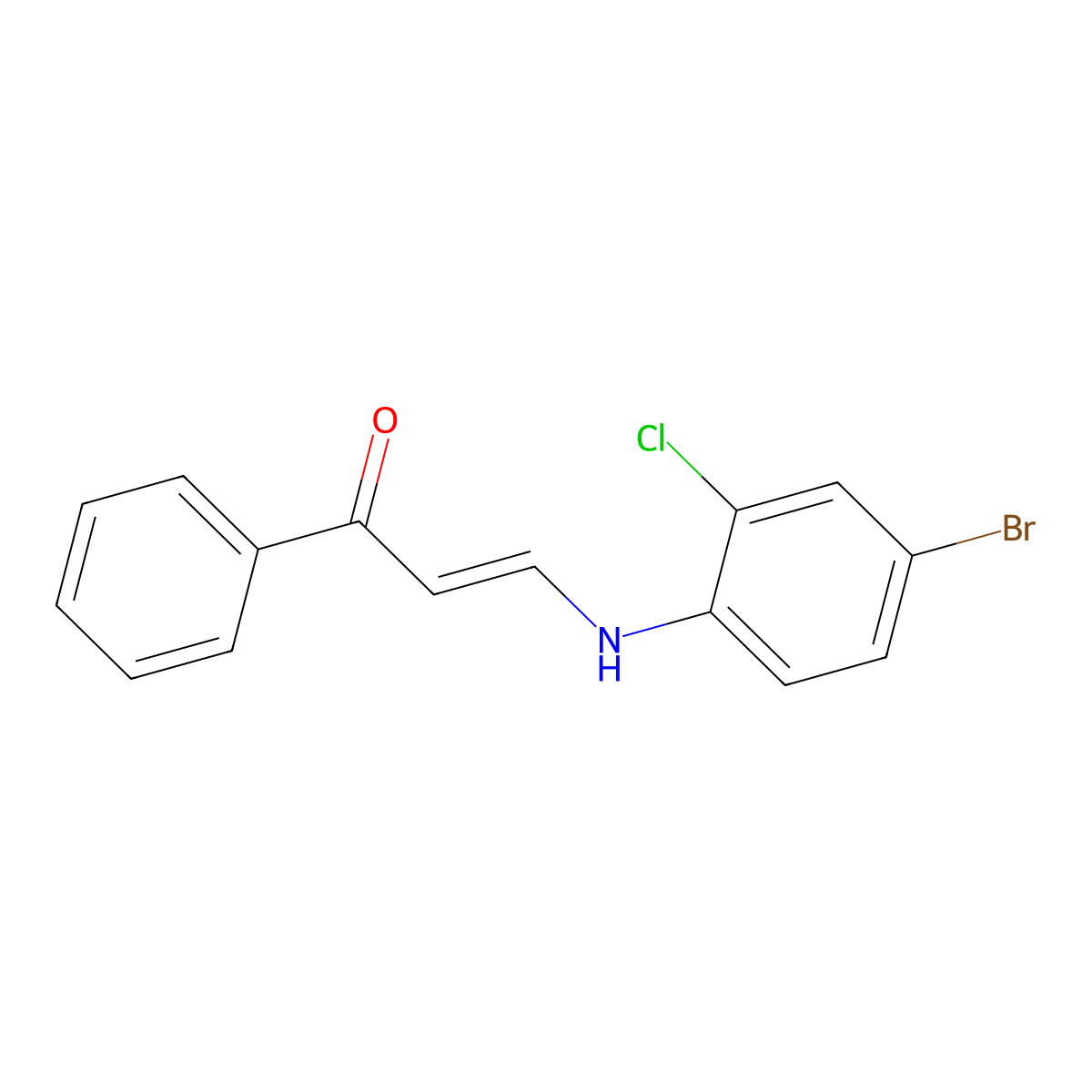 (E)-3-(4-bromo-2-chloroanilino)-1-phenylprop-2-en-1-one molecular structure, CAS 433234-16-3