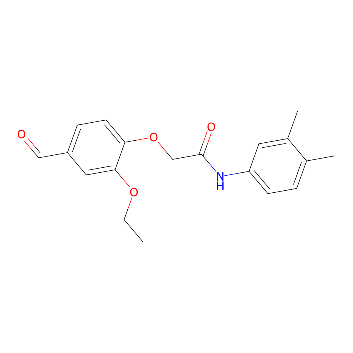 N-(3,4-dimethylphenyl)-2-(2-ethoxy-4-formylphenoxy)acetamide molecular structure, CAS 433234-26-5