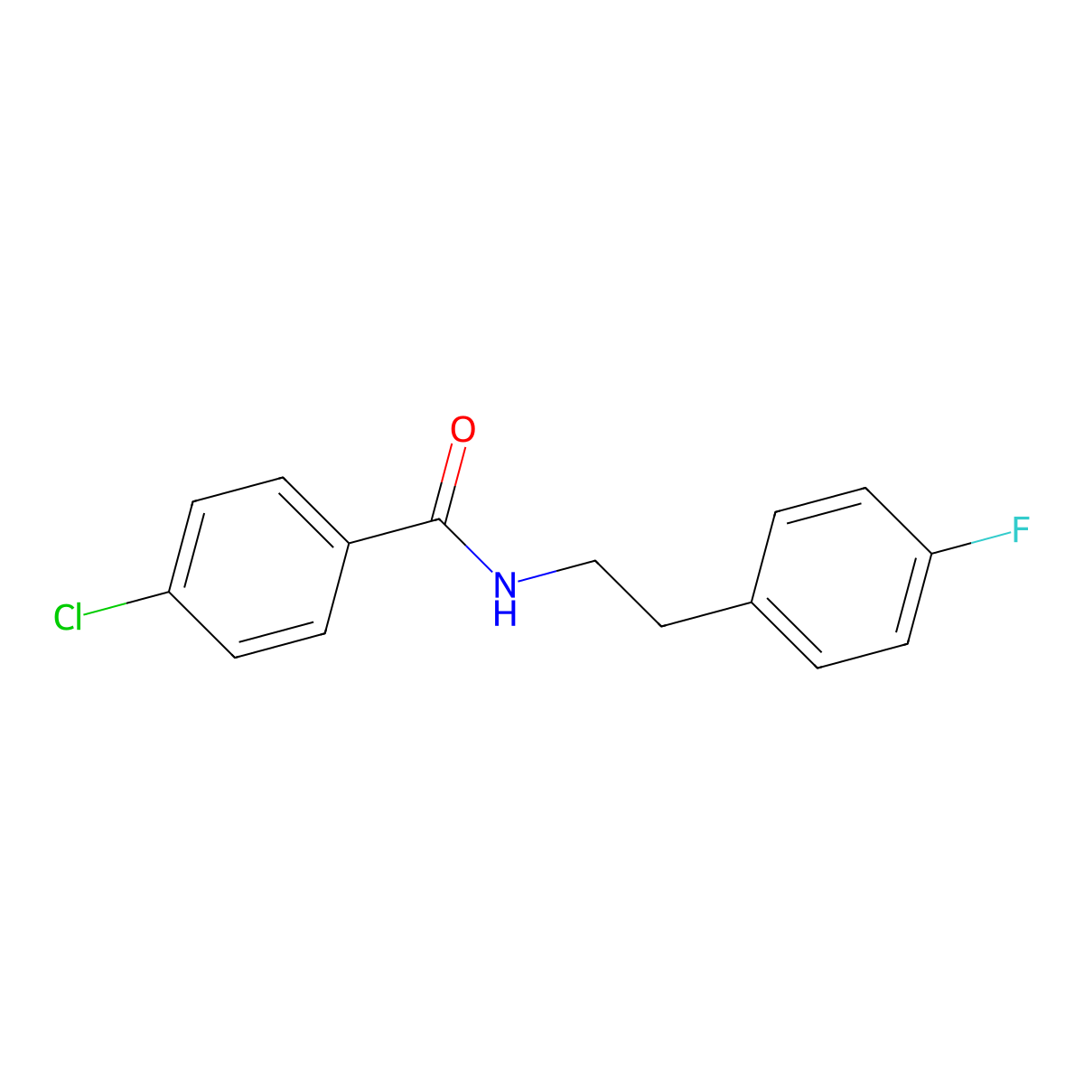 4-chloro-N-[2-(4-fluorophenyl)ethyl]benzamide molecular structure, CAS 433234-35-6