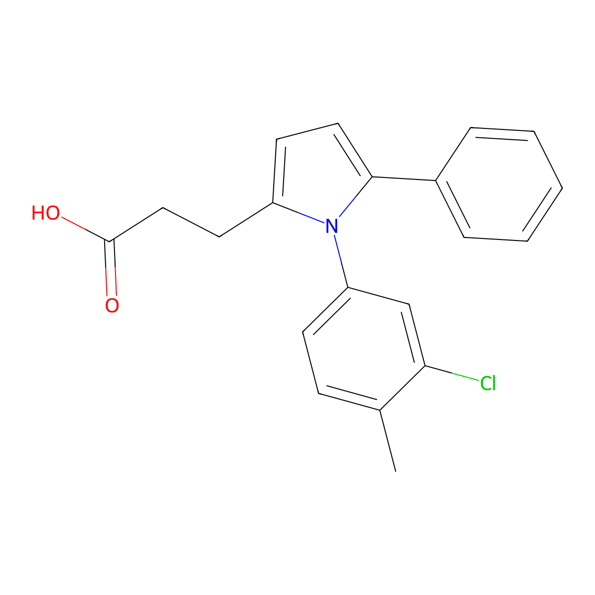 3-[1-(3-chloro-4-methylphenyl)-5-phenyl-1H-pyrrol-2-yl]propanoic acid molecular structure, CAS 433234-46-9