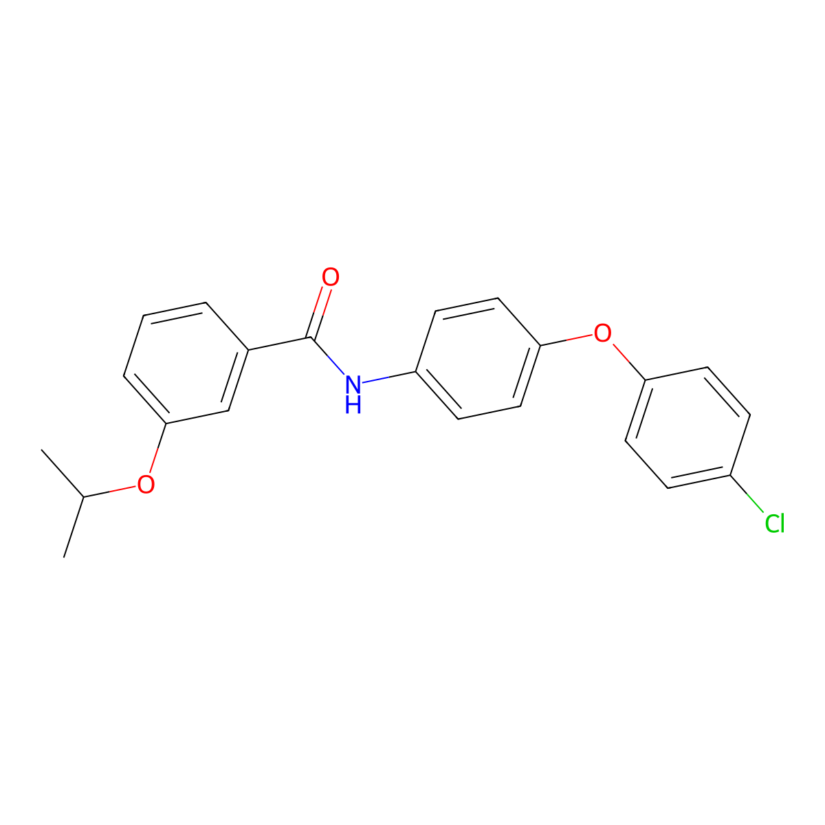 N-[4-(4-chlorophenoxy)phenyl]-3-propan-2-yloxybenzamide molecular structure, CAS 433234-52-7