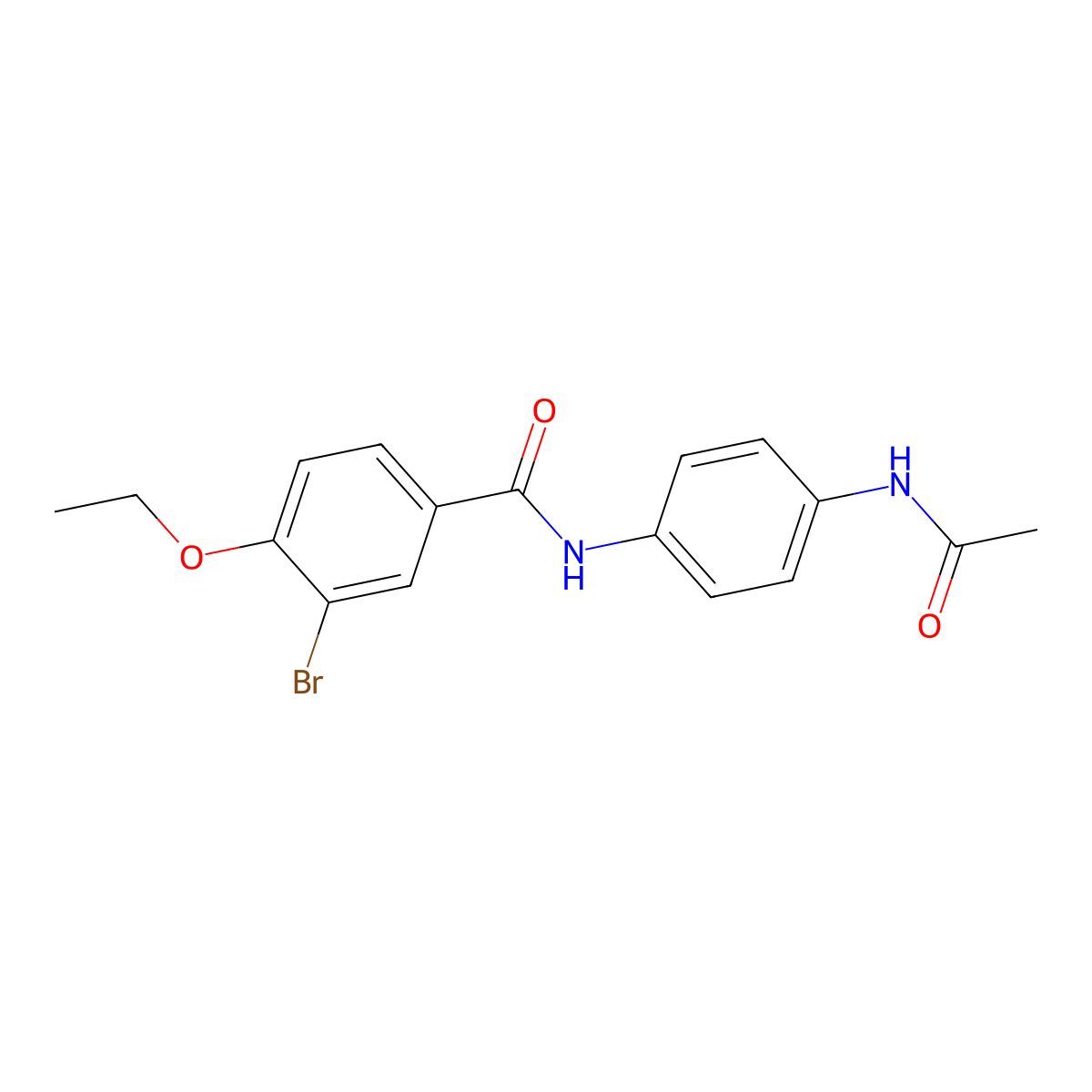 N-(4-acetamidophenyl)-3-bromo-4-ethoxybenzamide molecular structure, CAS 433234-61-8