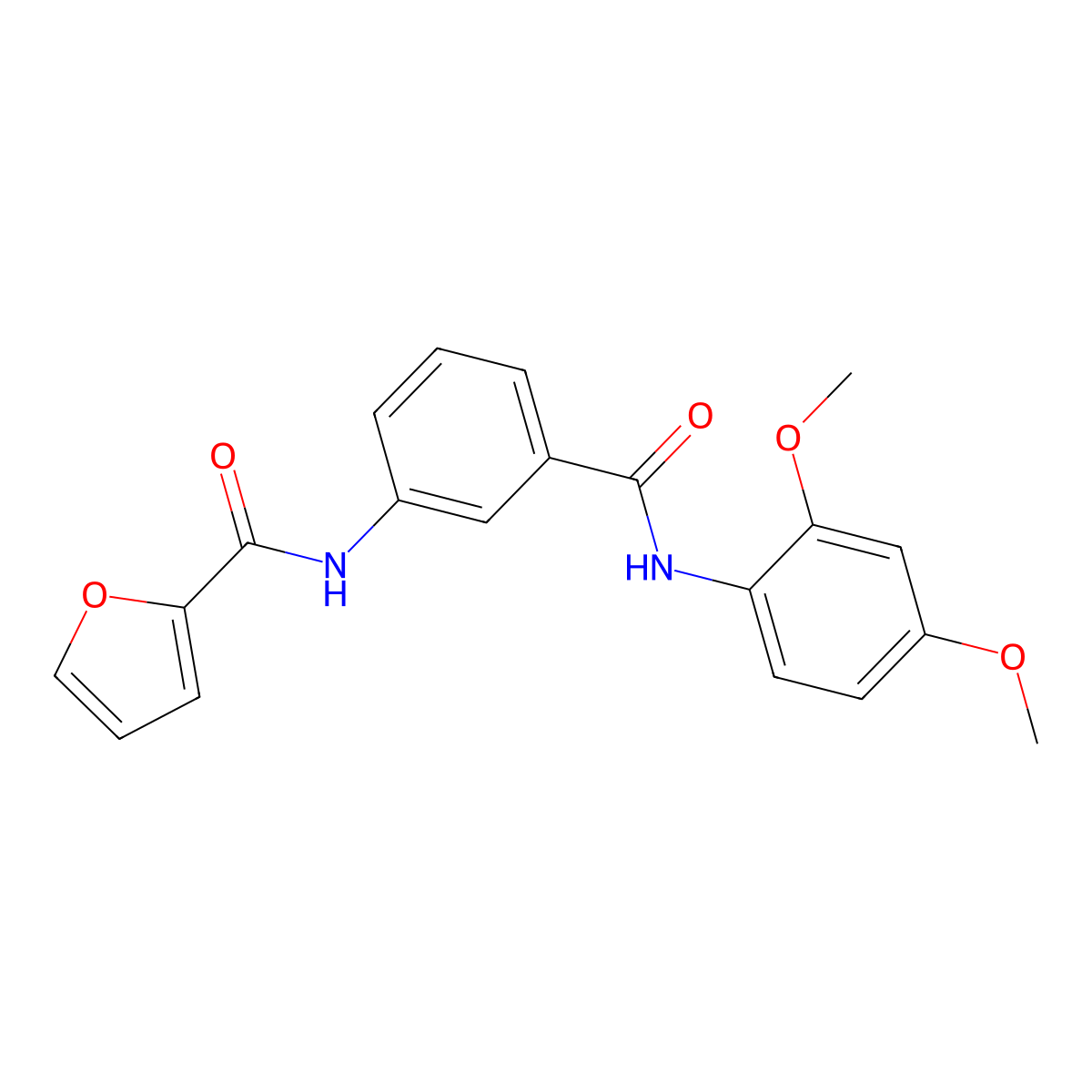 N-[3-[(2,4-dimethoxyphenyl)carbamoyl]phenyl]furan-2-carboxamide molecular structure, CAS 433234-81-2