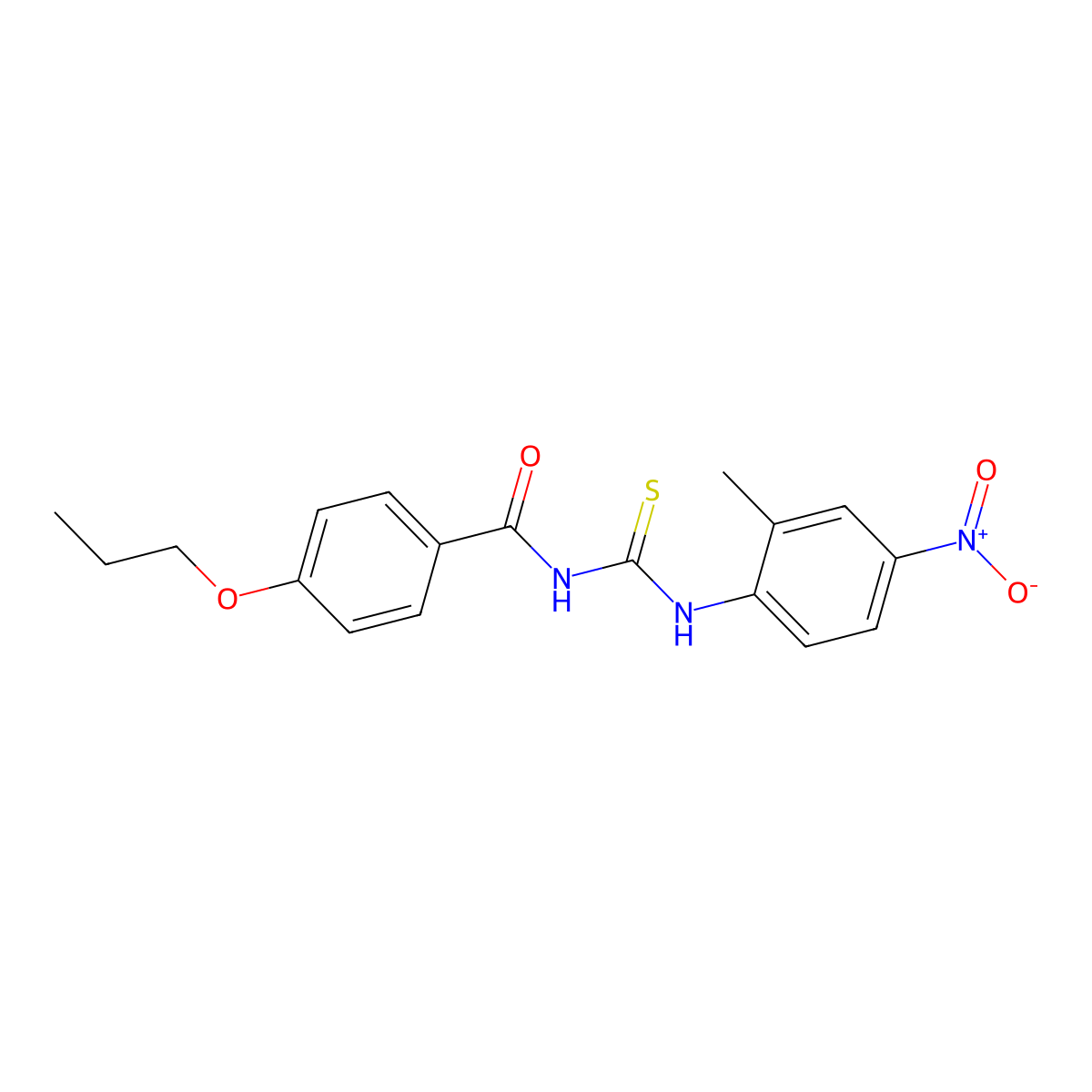 N-[(2-methyl-4-nitrophenyl)carbamothioyl]-4-propoxybenzamide molecular structure, CAS 433234-83-4