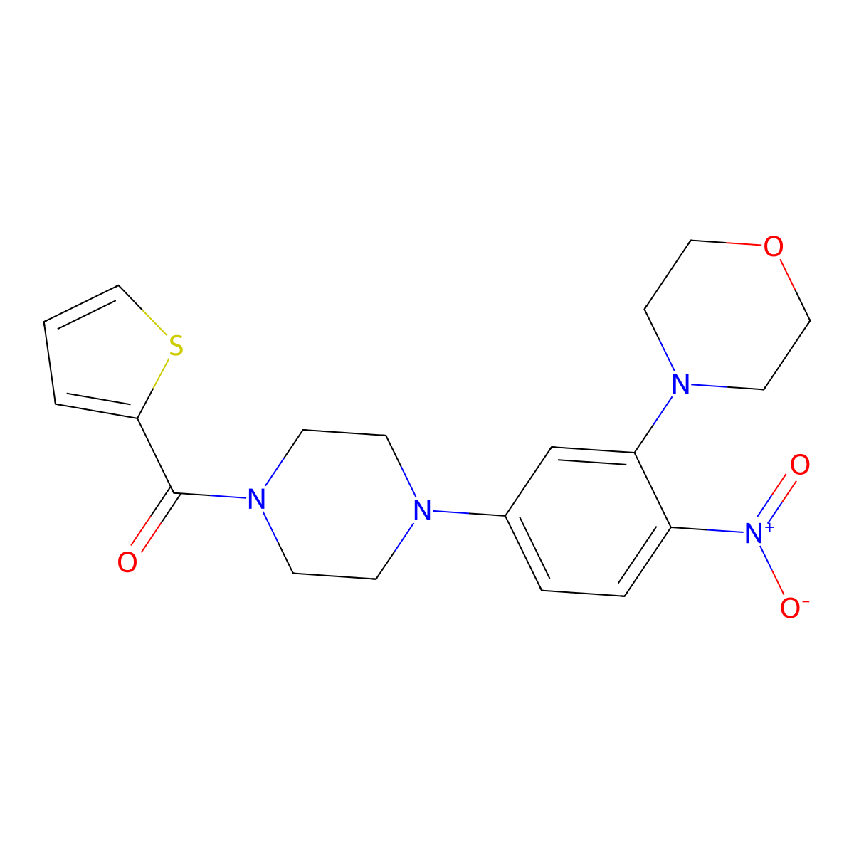 [4-(3-Morpholin-4-yl-4-nitrophenyl)piperazin-1-yl]-thiophen-2-ylmethanone molecular structure, CAS 433234-92-5