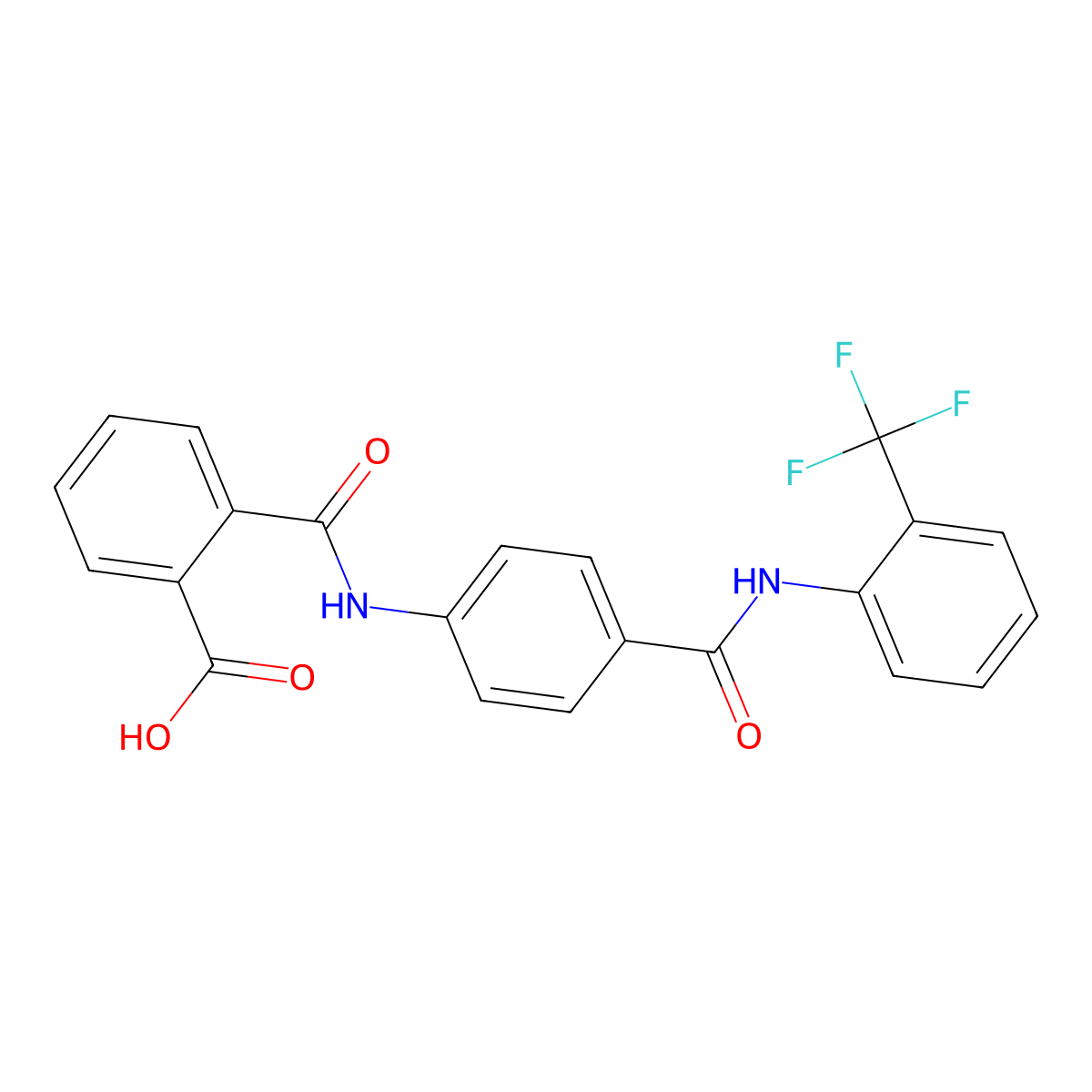 2-[(4-{[2-(Trifluoromethyl)anilino]carbonyl}anilino)carbonyl]benzoic acid molecular structure, CAS 433235-09-7