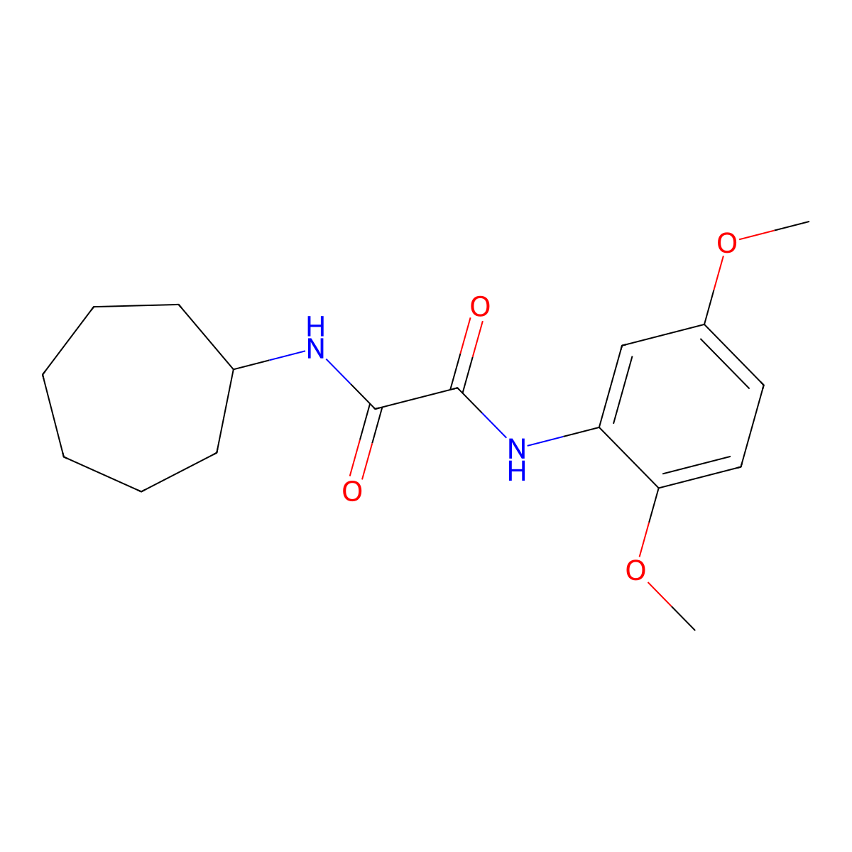 N-cycloheptyl-N'-(2,5-dimethoxyphenyl)ethanediamide molecular structure, CAS 433235-12-2