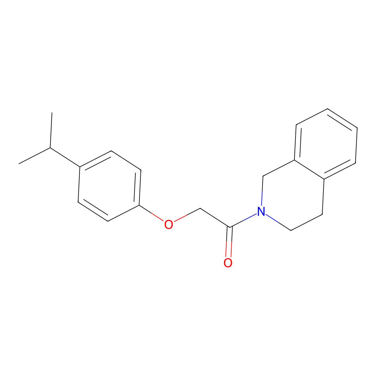 1-(3,4-dihydro-1H-isoquinolin-2-yl)-2-(4-propan-2-ylphenoxy)ethanone molecular structure, CAS 433235-13-3