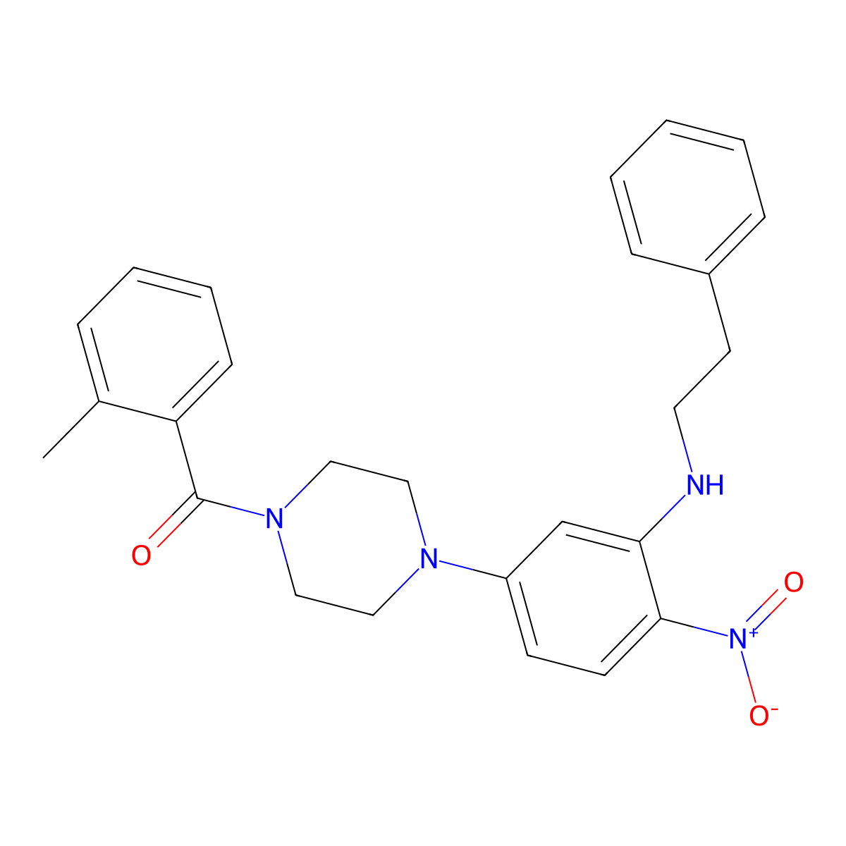 (2-Methylphenyl)(4-{4-nitro-3-[(2-phenylethyl)amino]phenyl}piperazin-1-yl)methanone molecular structure, CAS 433235-15-5