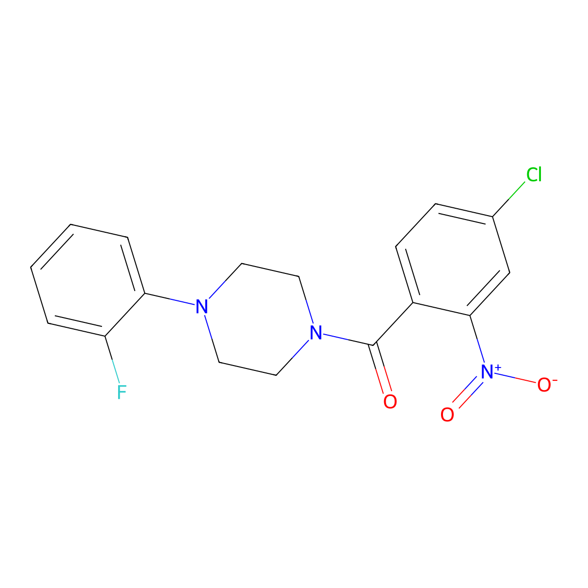 (4-Chloro-2-nitrophenyl)-[4-(2-fluorophenyl)piperazin-1-yl]methanone molecular structure, CAS 433235-19-9