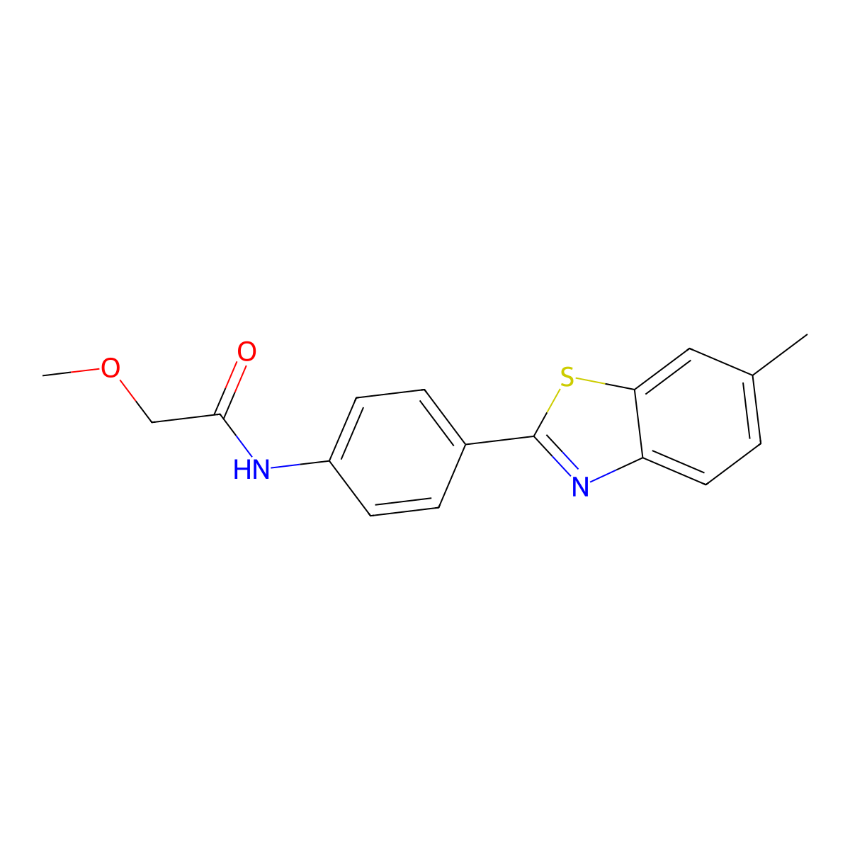 2-methoxy-N-[4-(6-methyl-1,3-benzothiazol-2-yl)phenyl]acetamide molecular structure, CAS 433235-22-4
