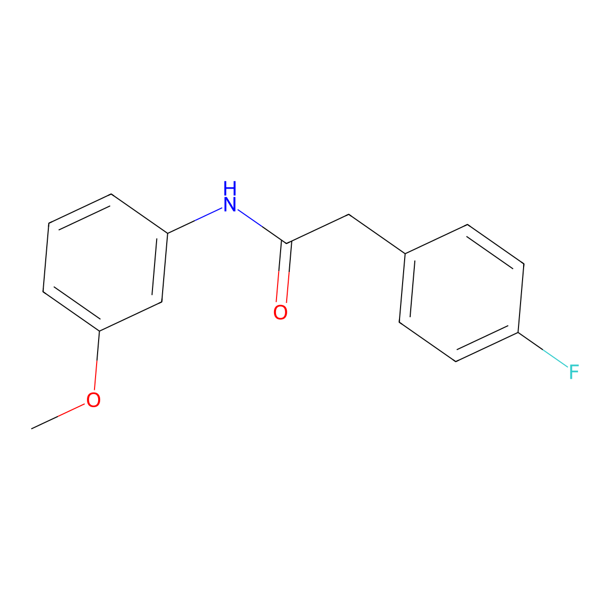 2-(4-fluorophenyl)-N-(3-methoxyphenyl)acetamide molecular structure, CAS 433235-25-7
