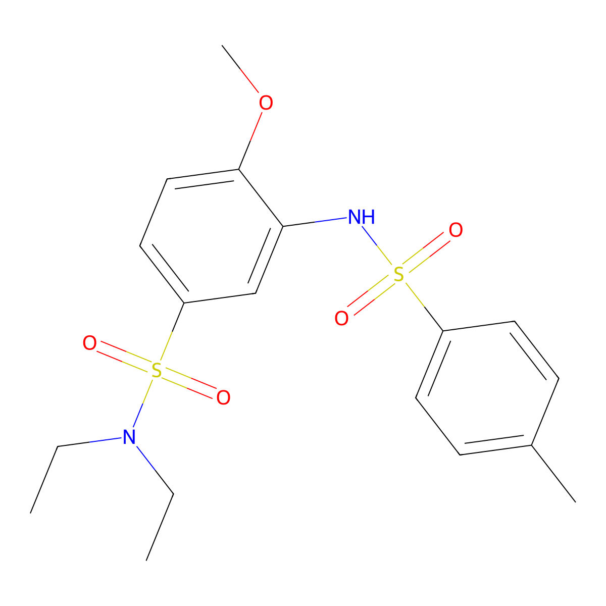 N,N-diethyl-4-methoxy-3-[(4-methylphenyl)sulfonylamino]benzenesulfonamide molecular structure, CAS 433235-27-9