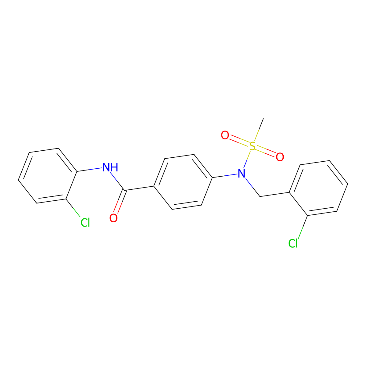 N-(2-chlorophenyl)-4-[(2-chlorophenyl)methyl-methylsulfonylamino]benzamide molecular structure, CAS 433235-35-9
