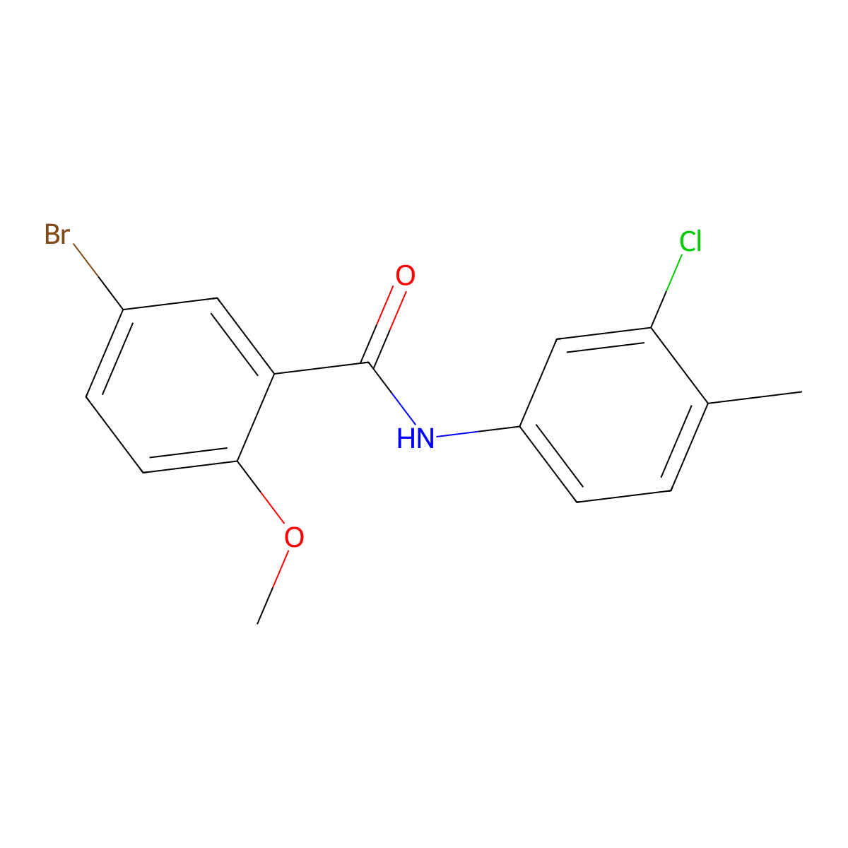 5-bromo-N-(3-chloro-4-methylphenyl)-2-methoxybenzamide molecular structure, CAS 433235-53-1