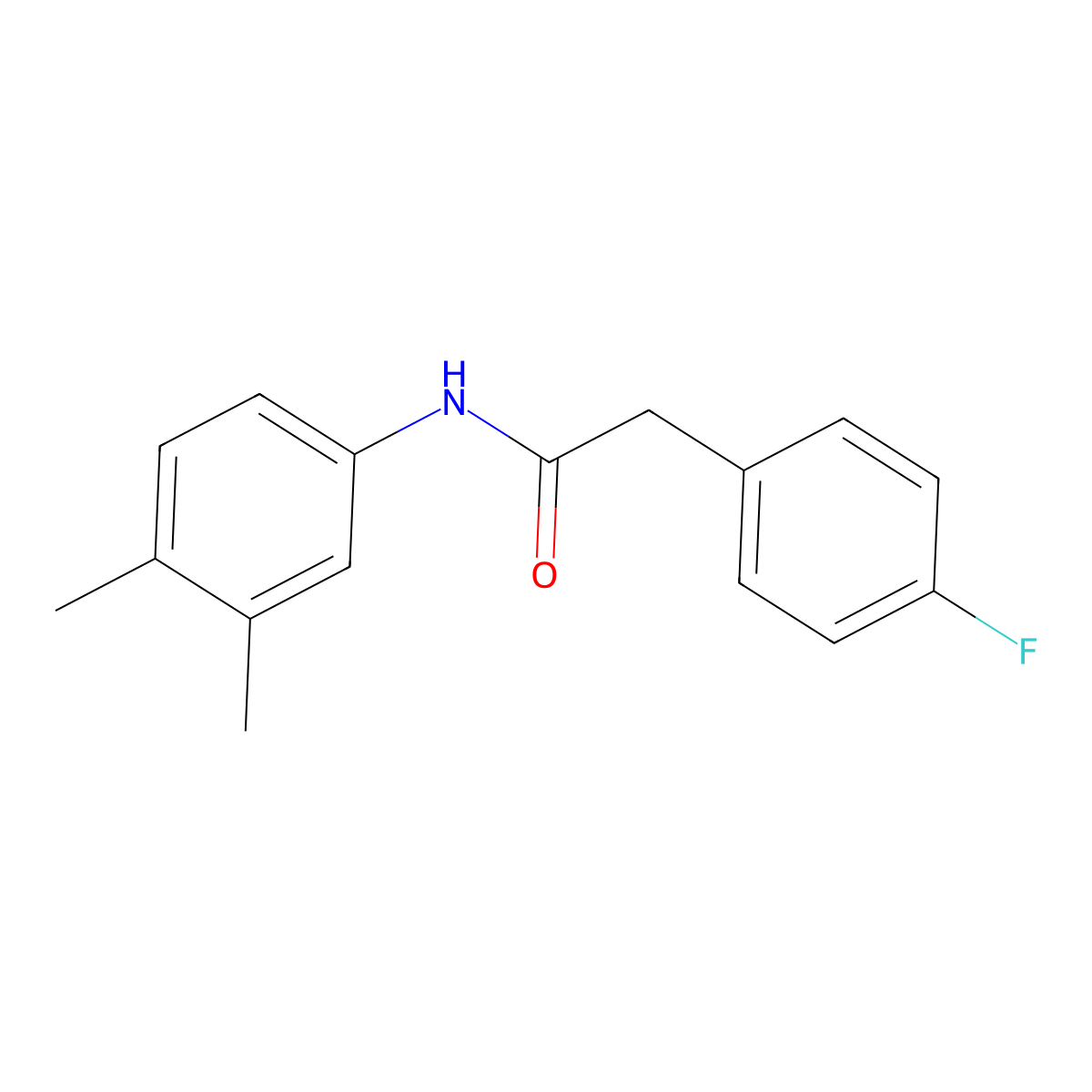 N-(3,4-dimethylphenyl)-2-(4-fluorophenyl)acetamide molecular structure, CAS 433235-68-8