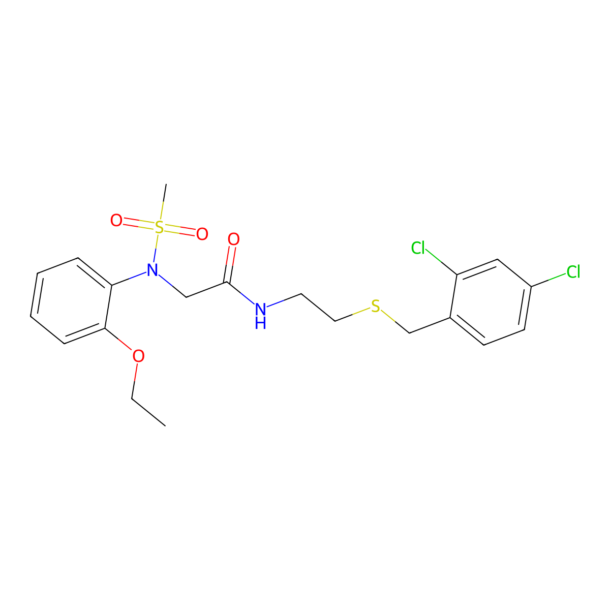N-[2-[(2,4-dichlorophenyl)methylsulfanyl]ethyl]-2-(2-ethoxy-N-methylsulfonylanilino)acetamide molecular structure, CAS 433235-70-2