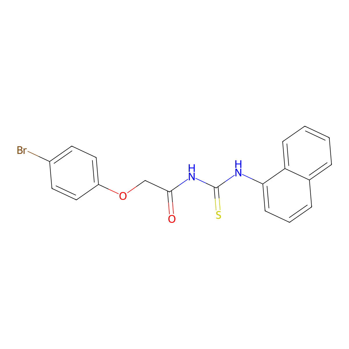 2-(4-bromophenoxy)-N-(naphthalen-1-ylcarbamothioyl)acetamide molecular structure, CAS 433235-83-7