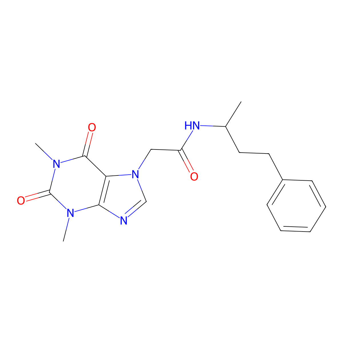 2-(1,3-dimethyl-2,6-dioxopurin-7-yl)-N-(4-phenylbutan-2-yl)acetamide molecular structure, CAS 433235-89-3