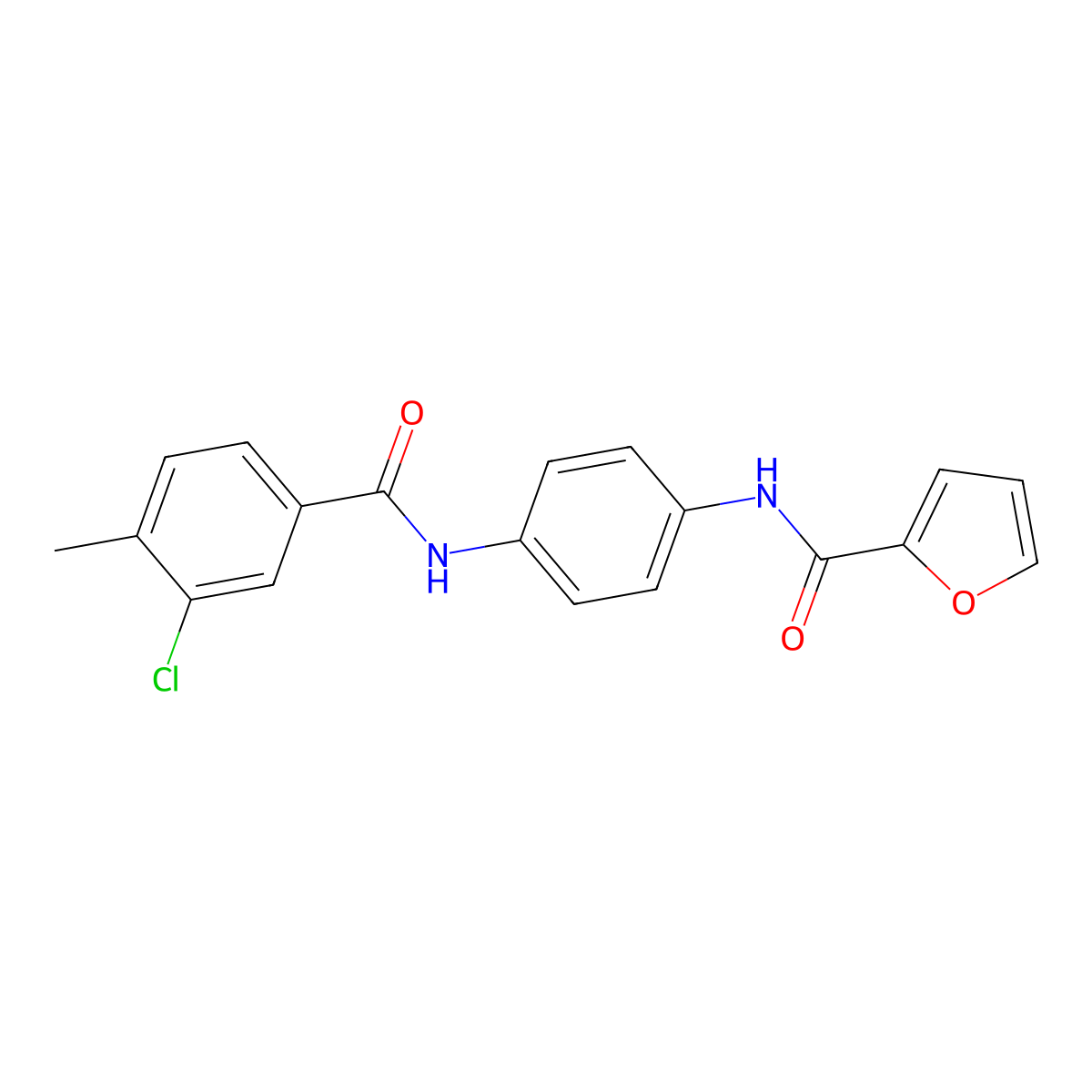 N-[4-[(3-chloro-4-methylbenzoyl)amino]phenyl]furan-2-carboxamide molecular structure, CAS 433235-90-6