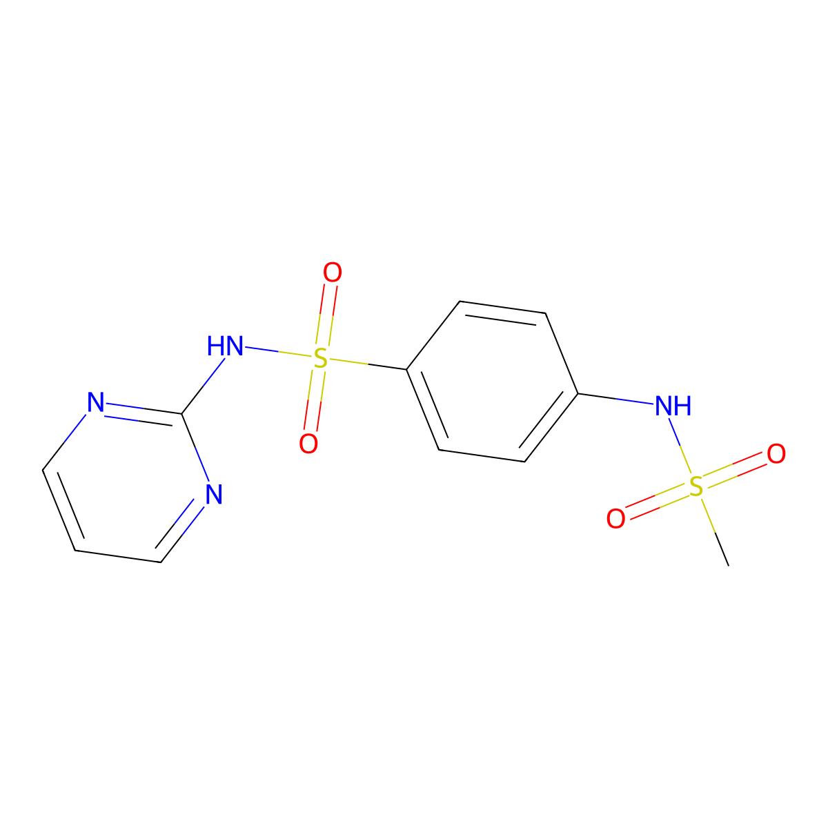 4-(methanesulfonamido)-N-pyrimidin-2-ylbenzenesulfonamide molecular structure, CAS 433235-94-0