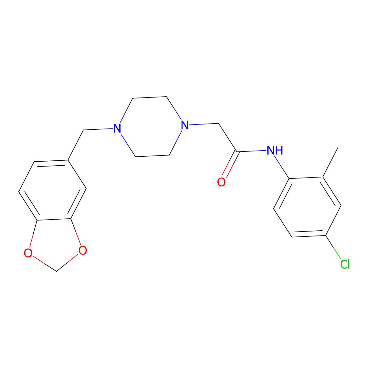 2-[4-(1,3-benzodioxol-5-ylmethyl)piperazin-1-yl]-N-(4-chloro-2-methylphenyl)acetamide molecular structure, CAS 433235-95-1