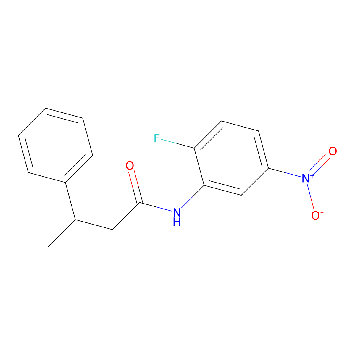 N-(2-fluoro-5-nitrophenyl)-3-phenylbutanamide molecular structure, CAS 433236-22-7