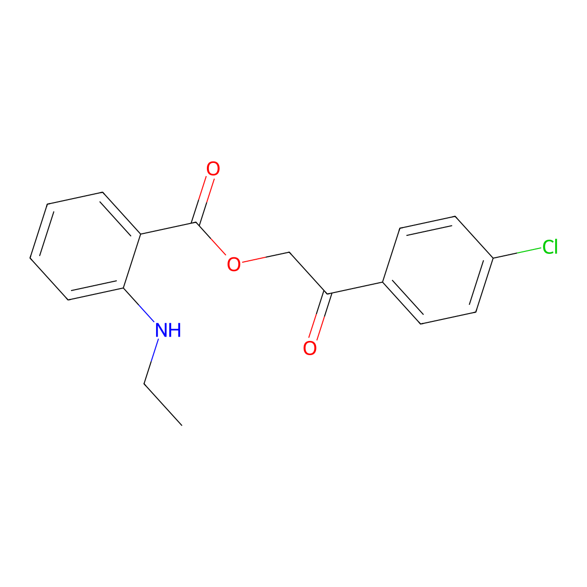 2-(4-Chlorophenyl)-2-oxoethyl 2-(ethylamino)benzoate molecular structure, CAS 433236-24-9