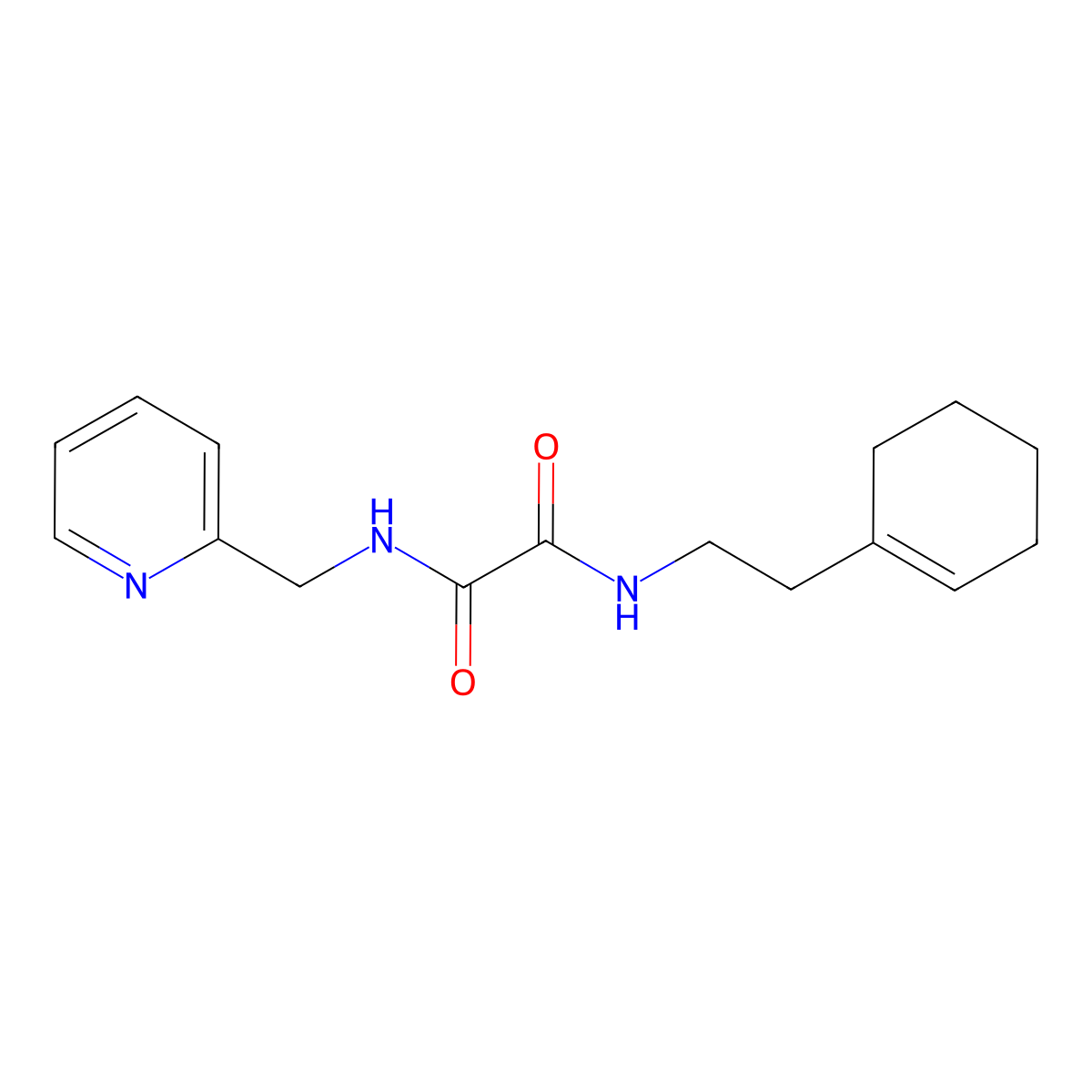 N1-(2-(cyclohex-1-en-1-yl)ethyl)-N2-(pyridin-2-ylmethyl)oxalamide molecular structure, CAS 433236-28-3