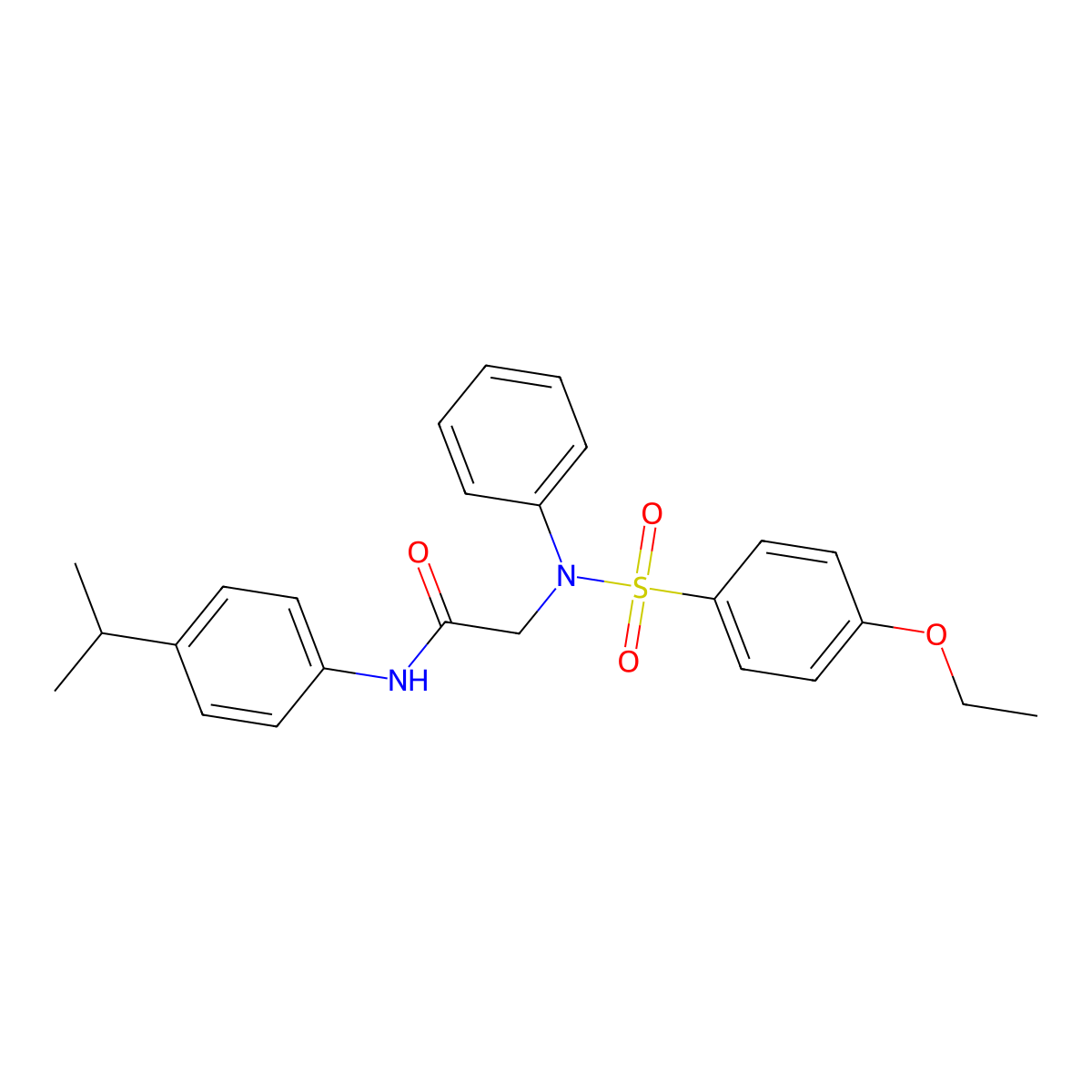 2-(N-(4-ethoxyphenyl)sulfonylanilino)-N-(4-propan-2-ylphenyl)acetamide molecular structure, CAS 433236-39-6