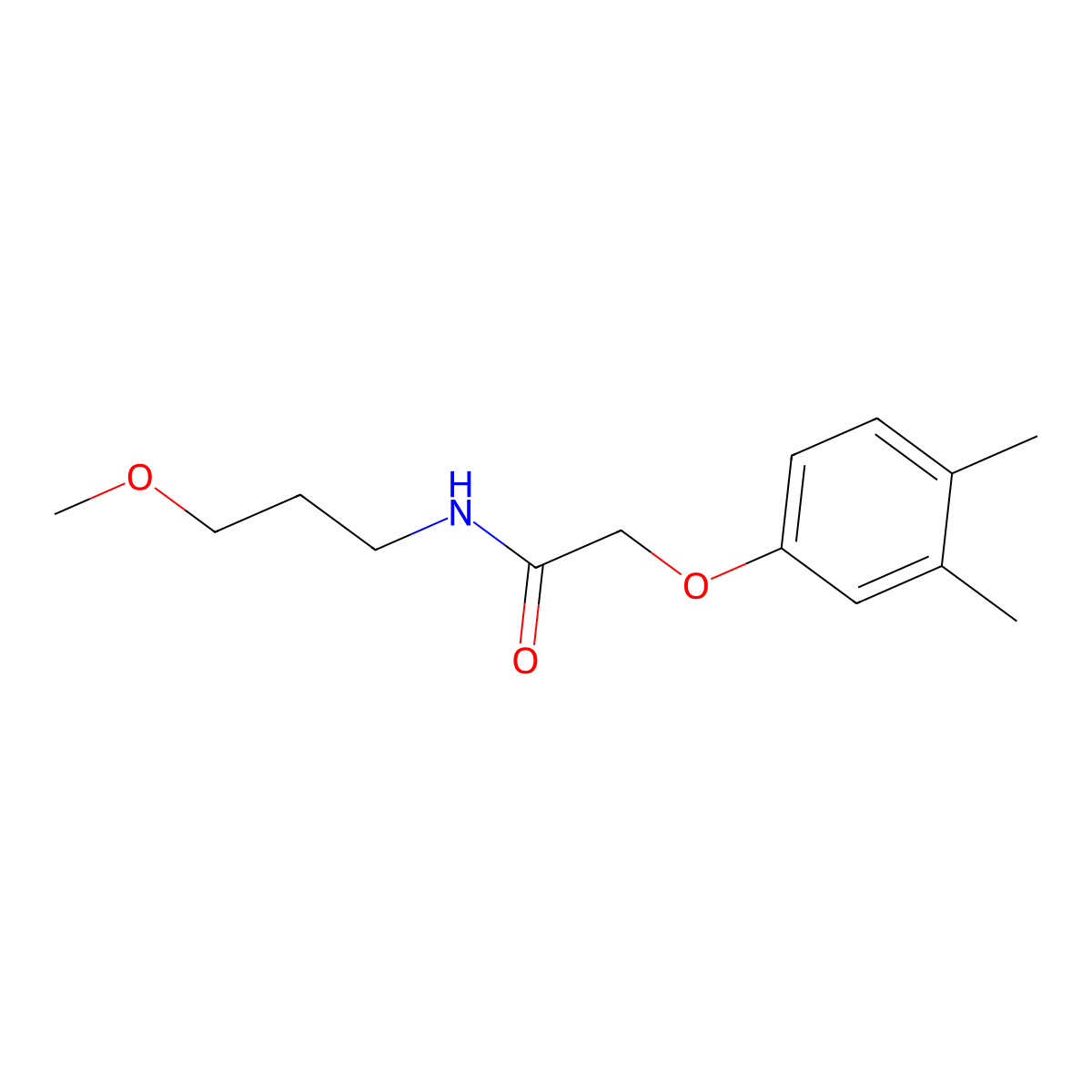 2-(3,4-dimethylphenoxy)-N-(3-methoxypropyl)acetamide molecular structure, CAS 433236-43-2