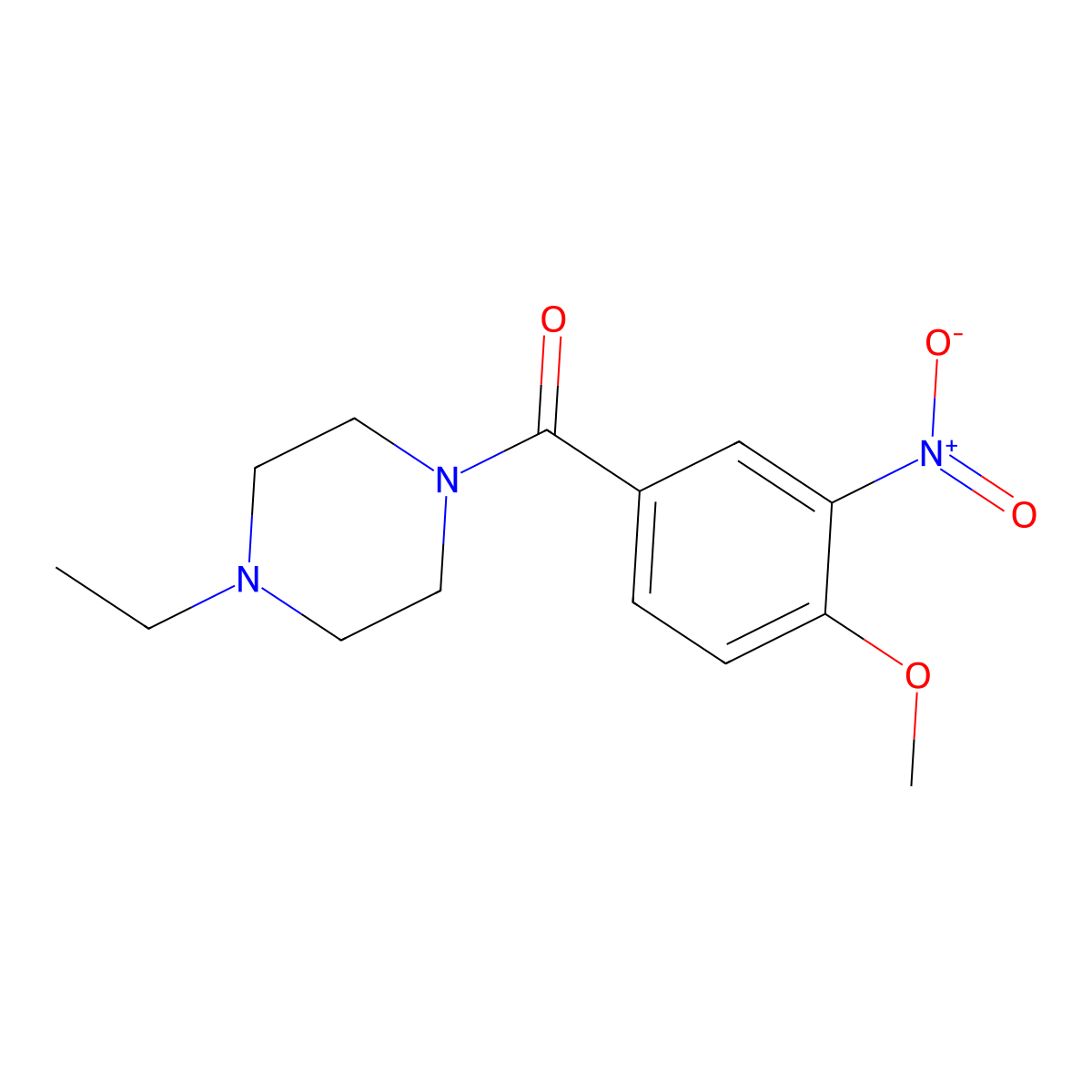 (4-Ethylpiperazin-1-yl)(4-methoxy-3-nitrophenyl)methanone molecular structure, CAS 433236-44-3