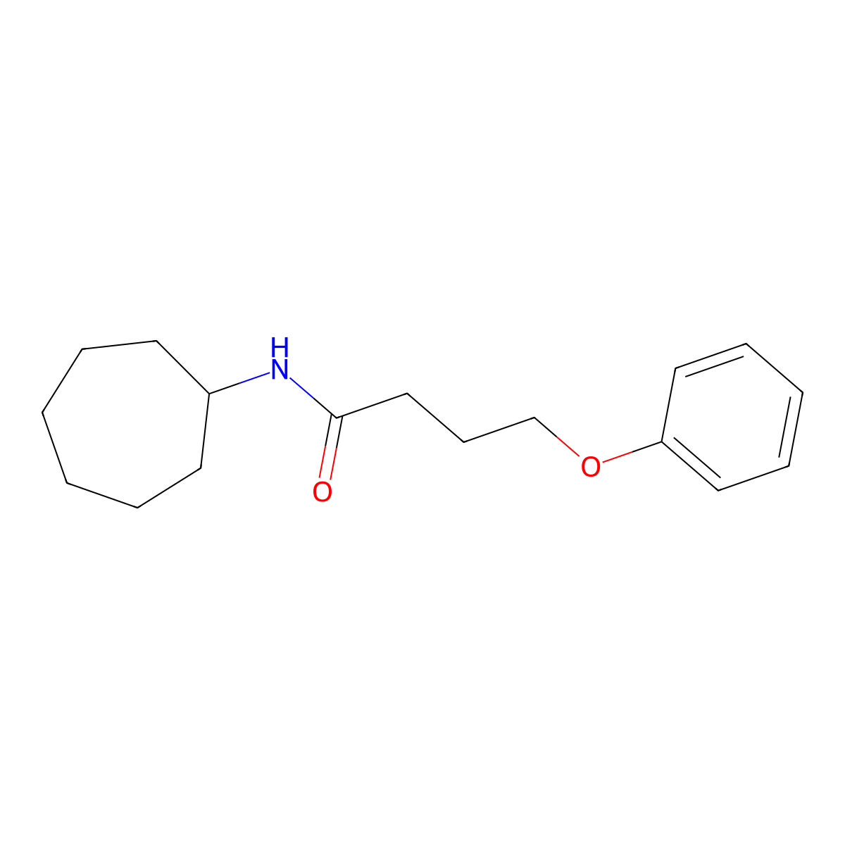 N-cycloheptyl-4-phenoxybutanamide molecular structure, CAS 433236-57-8