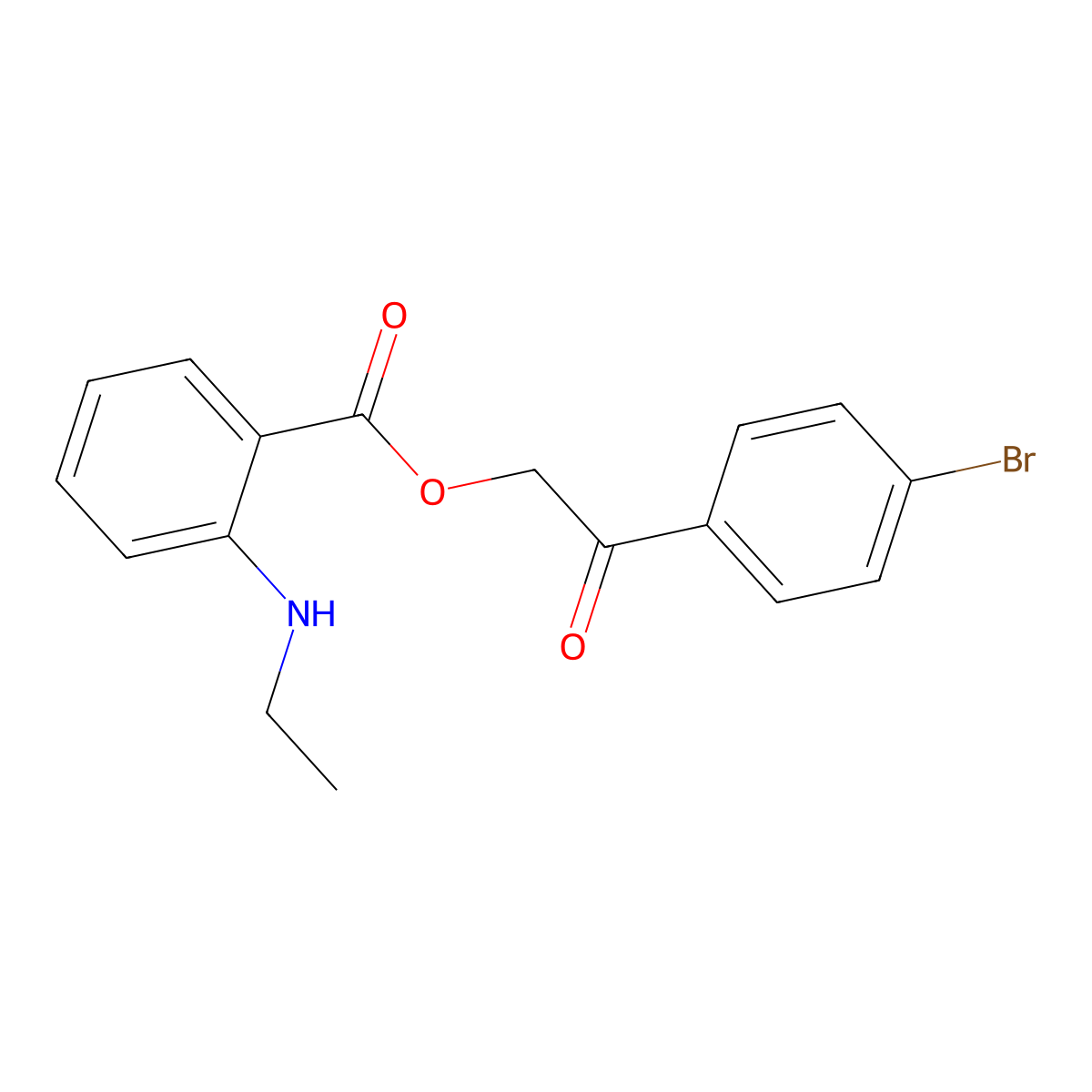 2-(4-Bromophenyl)-2-oxoethyl 2-(ethylamino)benzoate molecular structure, CAS 433236-69-2