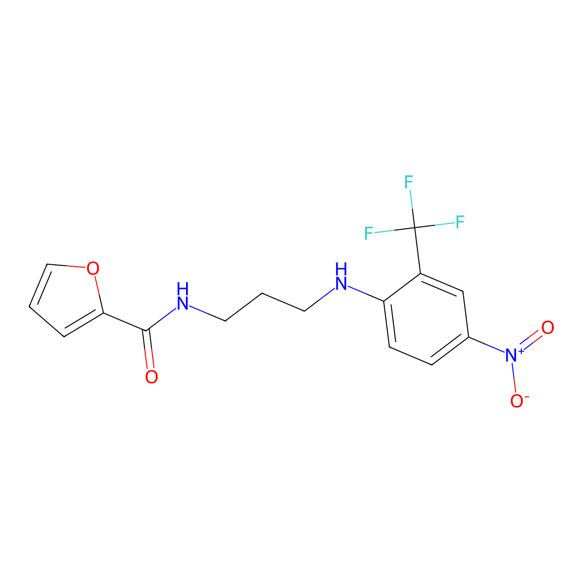 N-[3-[4-nitro-2-(trifluoromethyl)anilino]propyl]furan-2-carboxamide molecular structure, CAS 433236-76-1