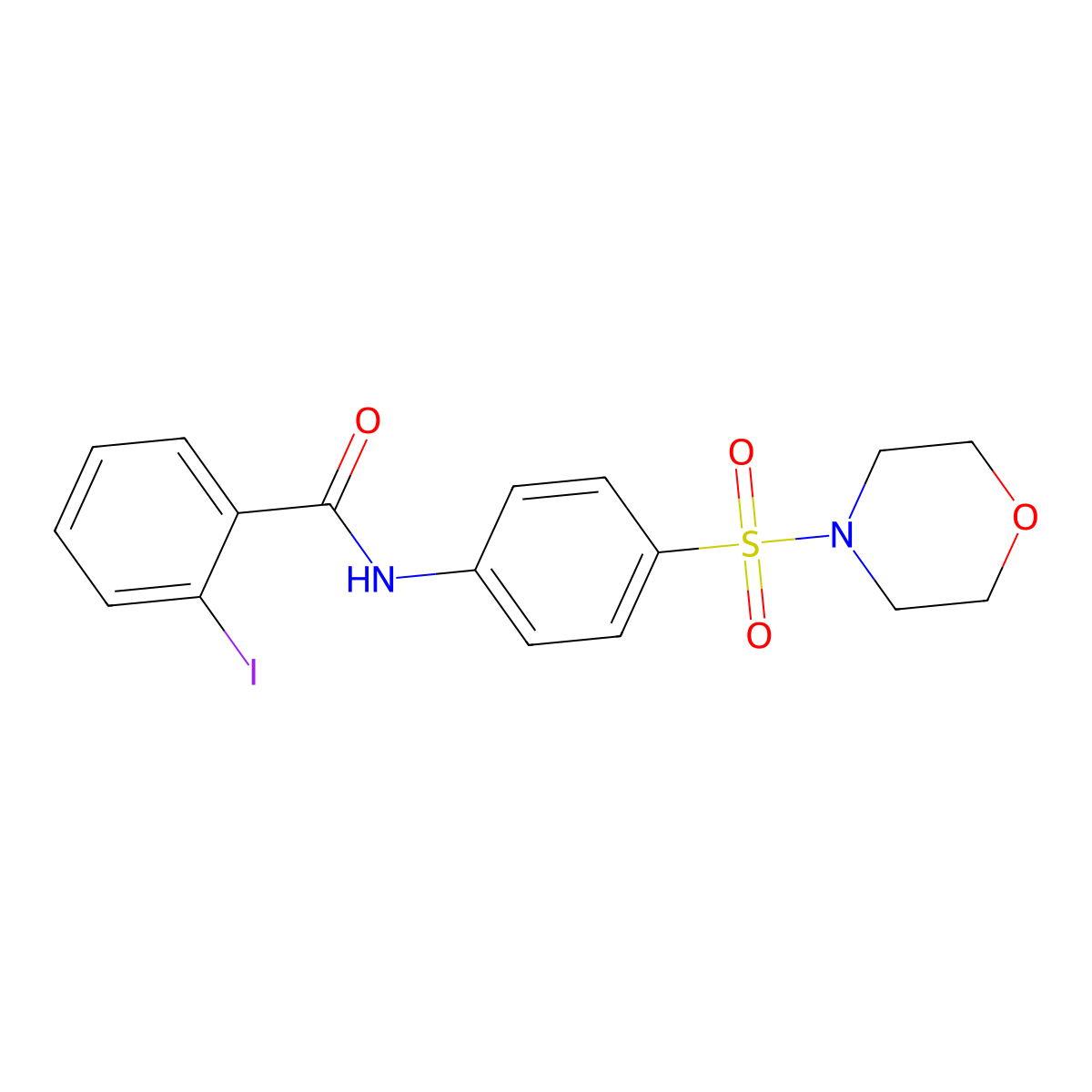2-iodo-N-(4-morpholin-4-ylsulfonylphenyl)benzamide molecular structure, CAS 433236-80-7