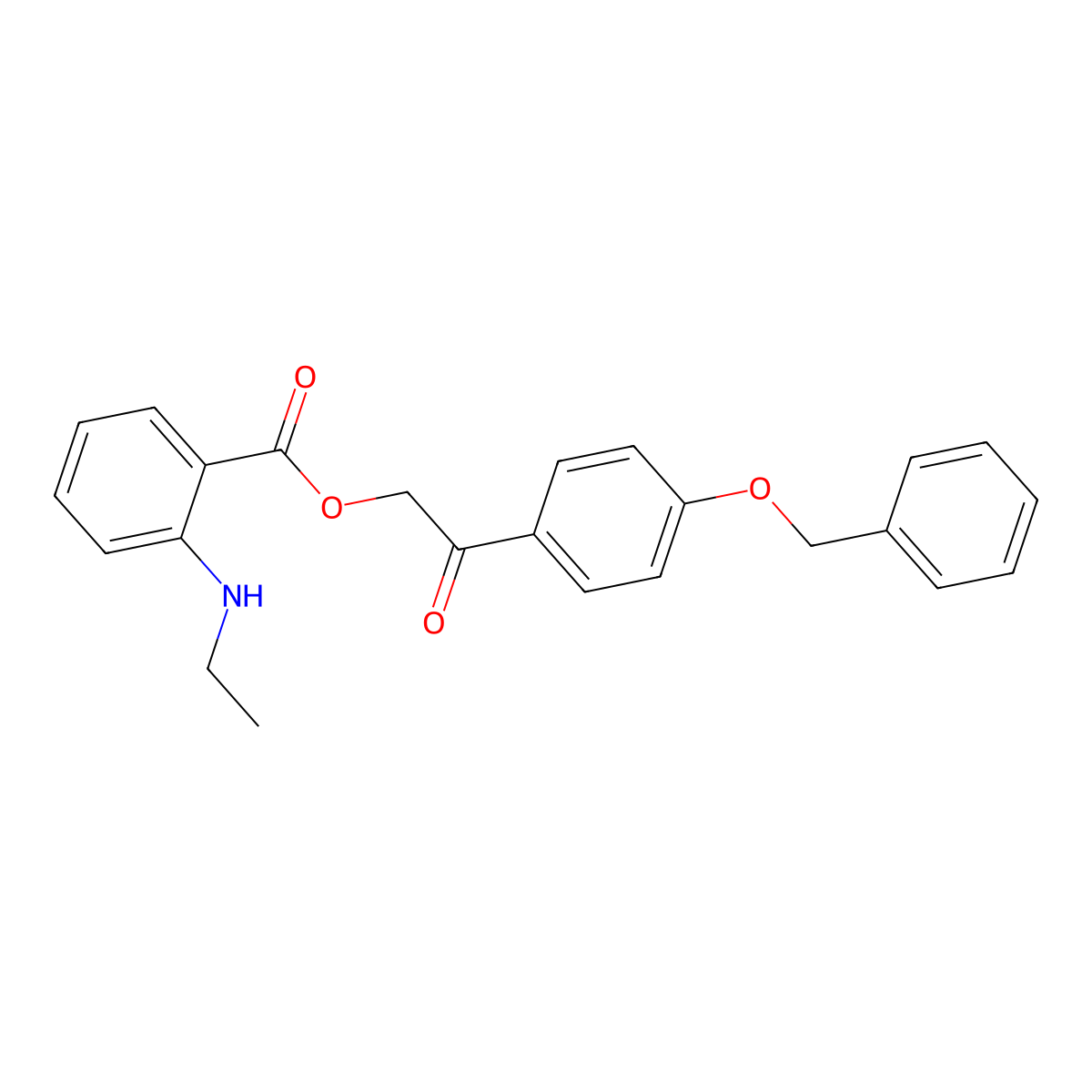 2-[4-(Benzyloxy)phenyl]-2-oxoethyl 2-(ethylamino)benzoate molecular structure, CAS 433236-87-4