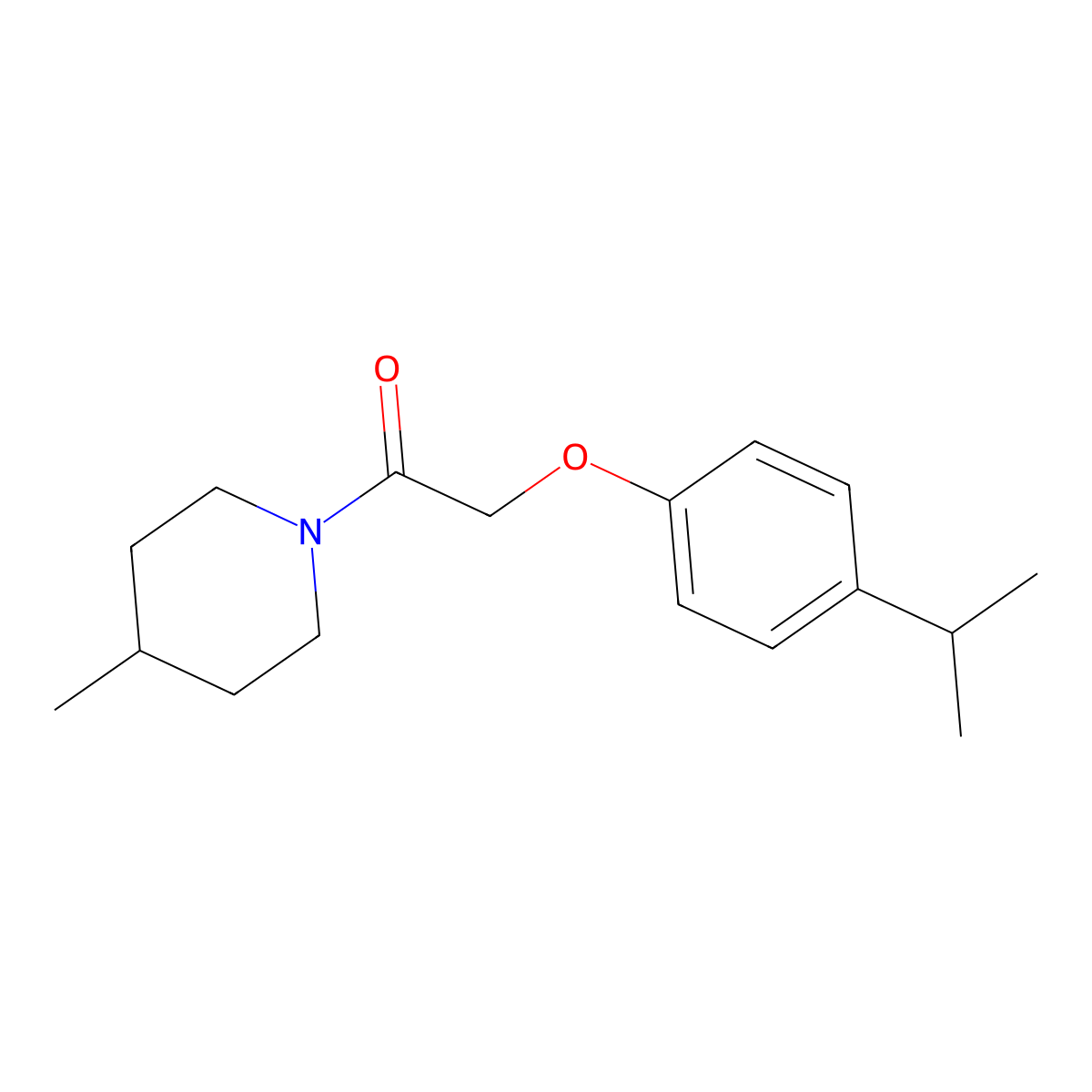 1-(4-Methylpiperidin-1-yl)-2-[4-(propan-2-yl)phenoxy]ethanone molecular structure, CAS 433236-94-3