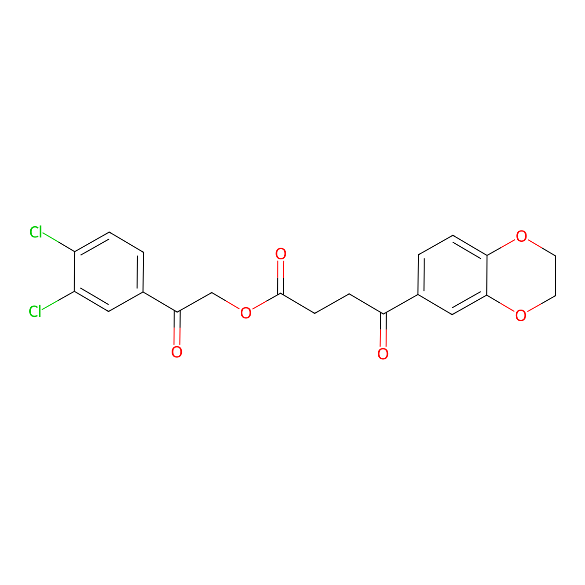 2-(3,4-Dichlorophenyl)-2-oxoethyl 4-(2,3-dihydro-1,4-benzodioxin-6-yl)-4-oxobutanoate molecular structure, CAS 433236-99-8