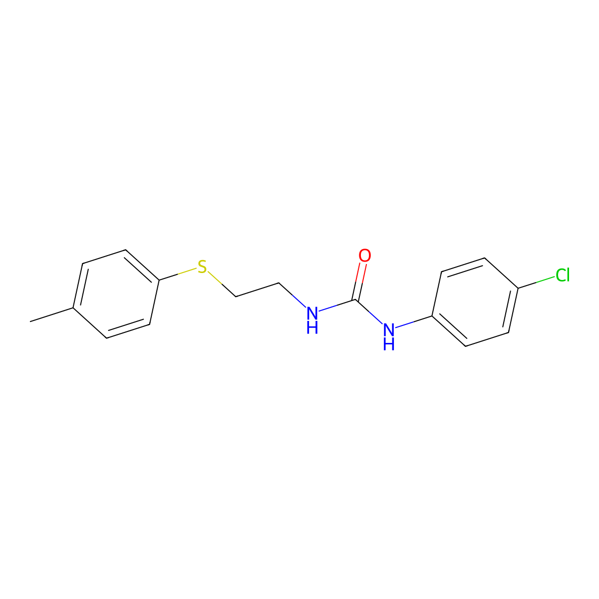 1-(4-Chlorophenyl)-3-[2-(4-methylphenyl)sulfanylethyl]urea molecular structure, CAS 433237-19-5