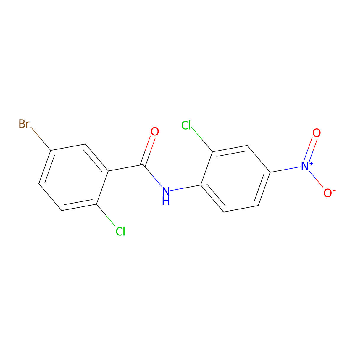 5-bromo-2-chloro-N-(2-chloro-4-nitrophenyl)benzamide molecular structure, CAS 433237-39-9