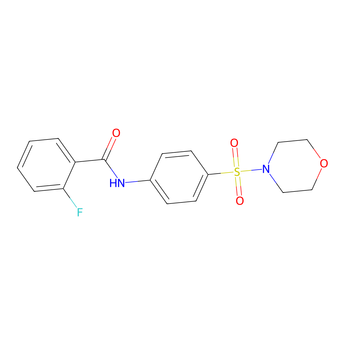 2-fluoro-N-[4-(4-morpholinylsulfonyl)phenyl]benzamide molecular structure, CAS 433237-43-5