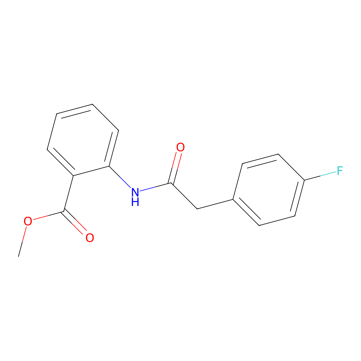 Methyl 2-(2-(4-fluorophenyl)acetamido)benzoate molecular structure, CAS 433237-51-5