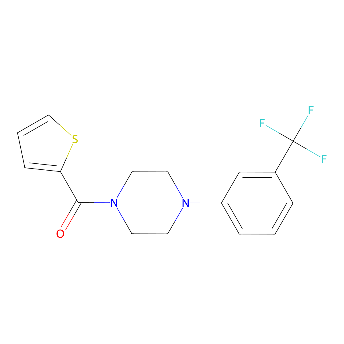 Thiophen-2-yl-[4-[3-(trifluoromethyl)phenyl]piperazin-1-yl]methanone molecular structure, CAS 433237-56-0