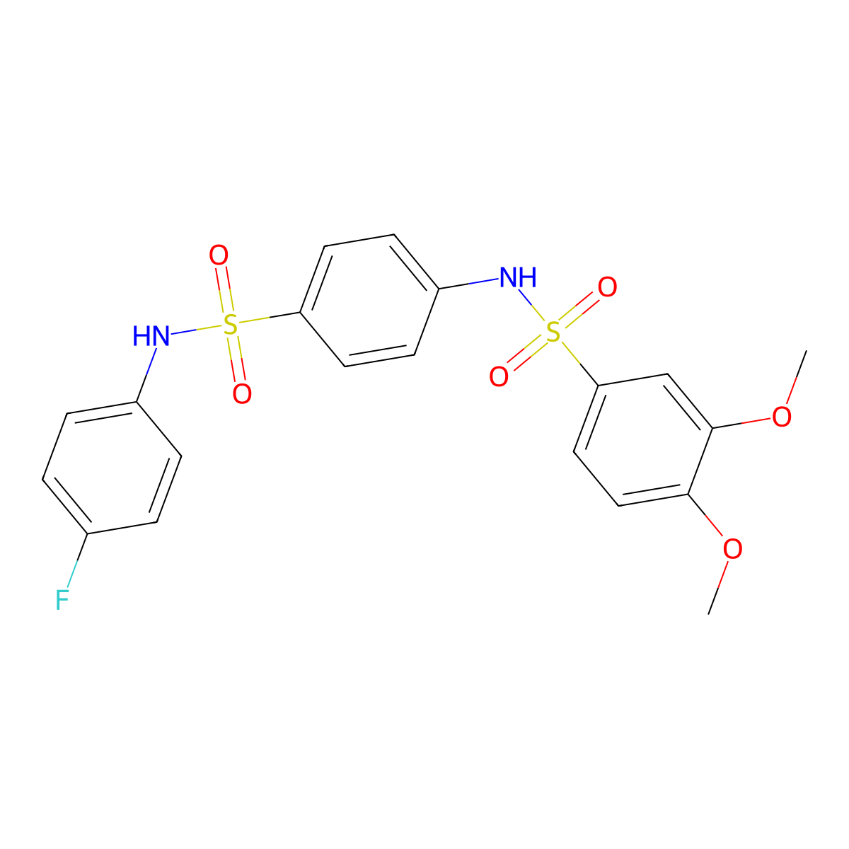 N-[4-[(4-fluorophenyl)sulfamoyl]phenyl]-3,4-dimethoxybenzenesulfonamide molecular structure, CAS 433237-76-4