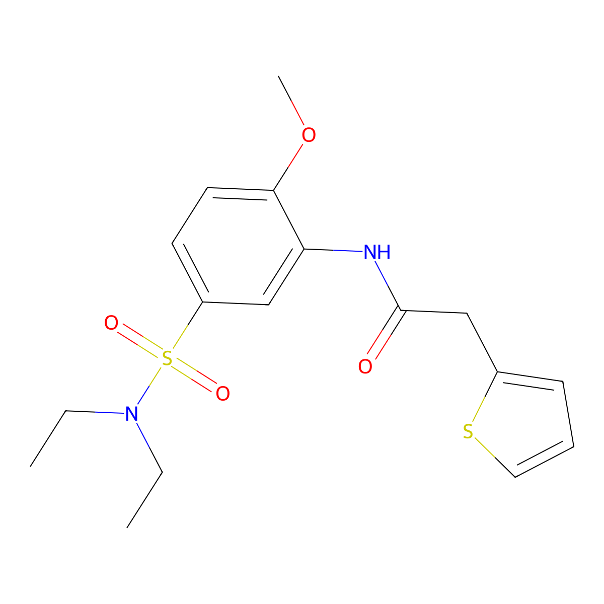 N-[5-(diethylsulfamoyl)-2-methoxyphenyl]-2-thiophen-2-ylacetamide molecular structure, CAS 433237-81-1