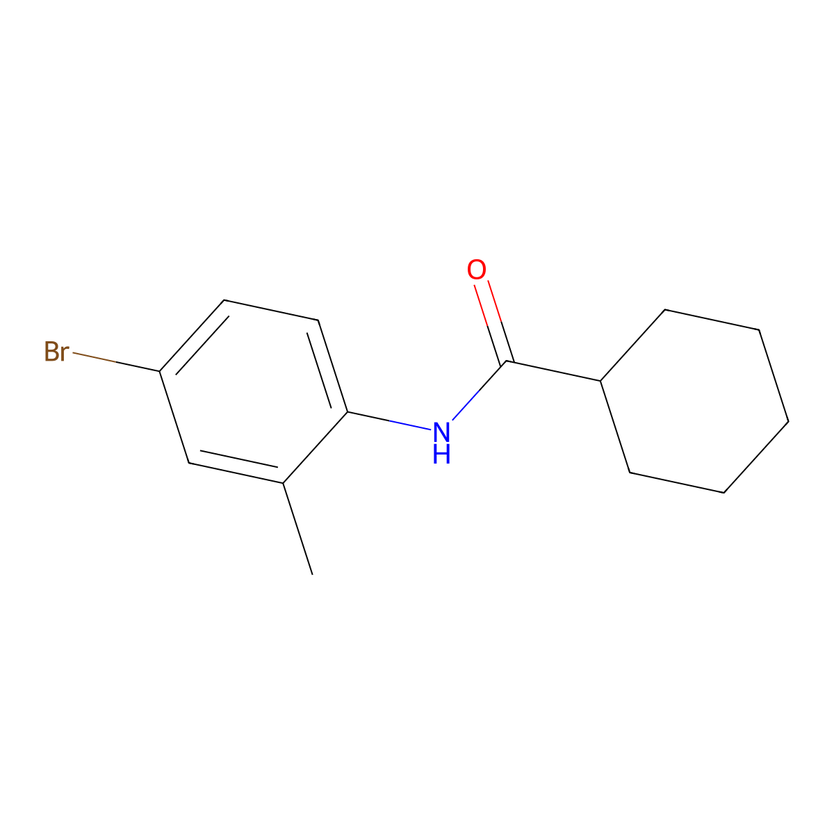 N-(4-bromo-2-methylphenyl)cyclohexanecarboxamide molecular structure, CAS 433237-85-5