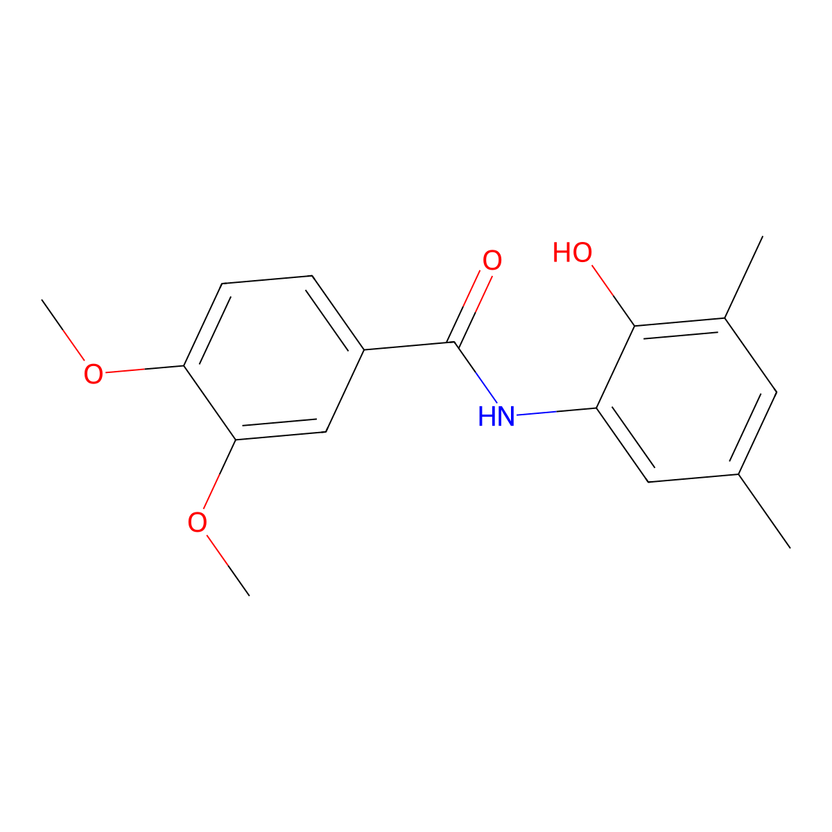 N-(2-hydroxy-3,5-dimethylphenyl)-3,4-dimethoxybenzamide molecular structure, CAS 433238-39-2
