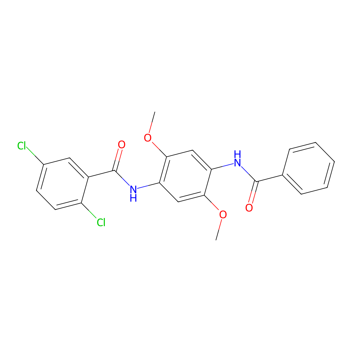 N-(4-benzamido-2,5-dimethoxyphenyl)-2,5-dichlorobenzamide molecular structure, CAS 433238-42-7